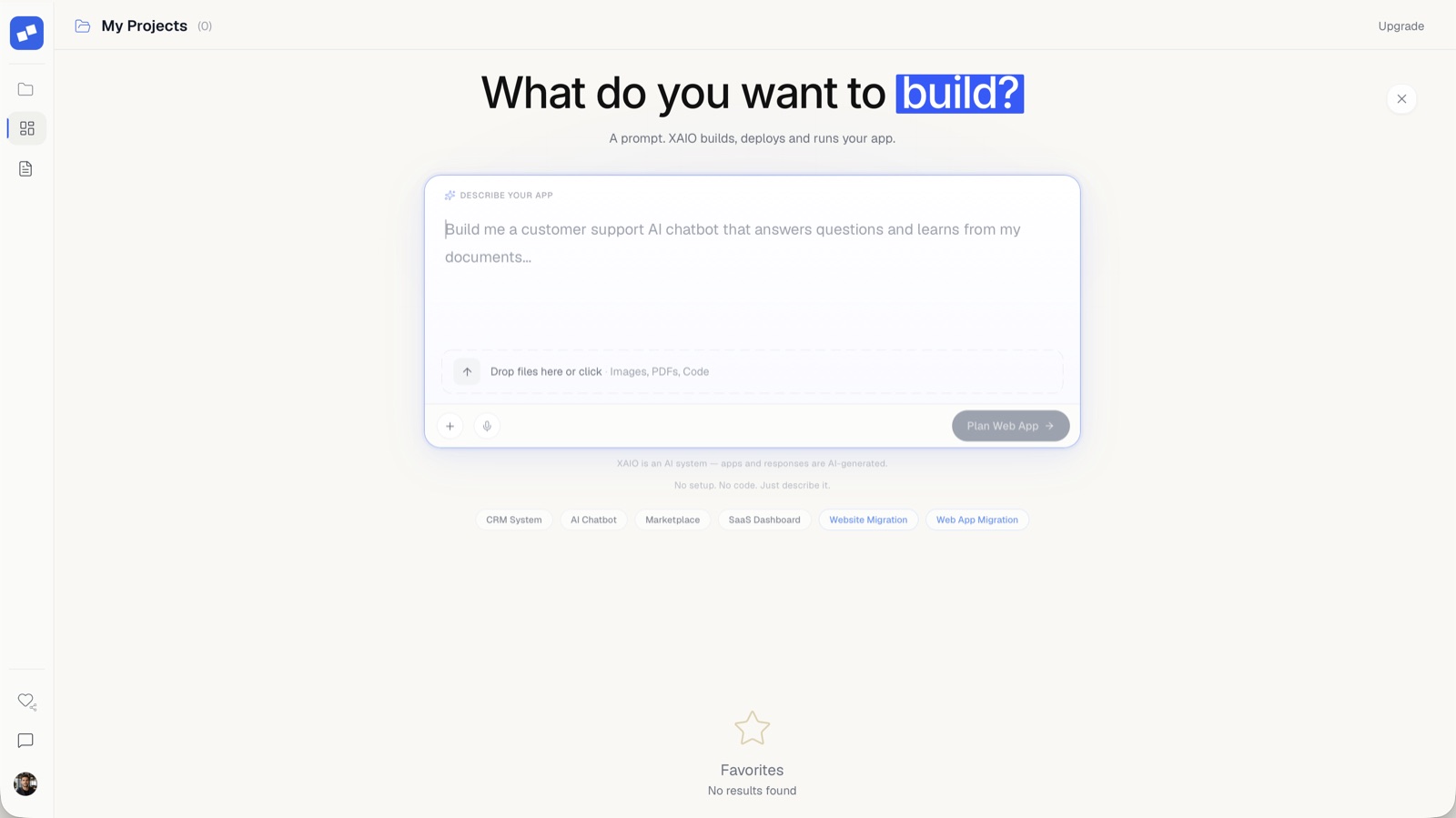 Der XAIO-Build-Prompt: Beschreibe deine App in natürlicher Sprache